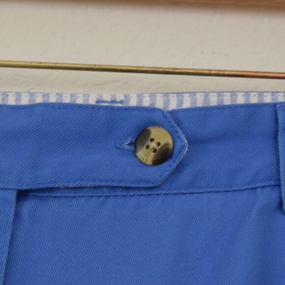 Vintage Plus-Size 90s Karen Scott Blue Pleated Shorts size 18 | 36 waist - Picture 6 of 10